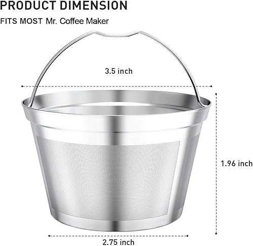 Miniatura 6 de Filtro de café reutilizable 8 10 12 tazas cesta reemplazo filtro acero inoxidable filtro de café permanente adecuado para cafetera Bunn Cafetera