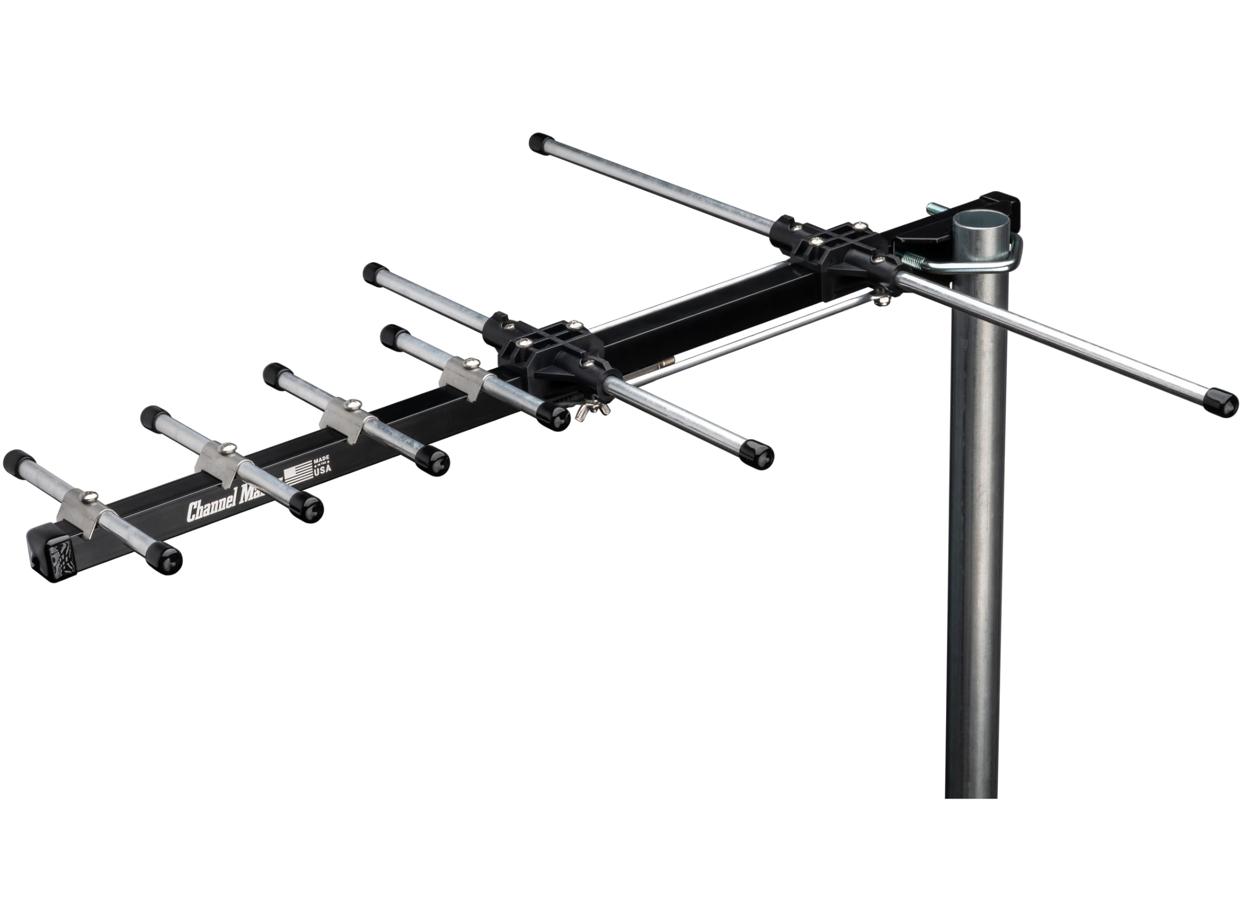 Channel Master STEALTHtenna Elite 60 Antenne TV d'extérieur – Antenne UHF/VHF fabriquée aux États-Unis compatible avec les téléviseurs intelligents, portée jusqu'à 90 km (comprend antenne, support et
