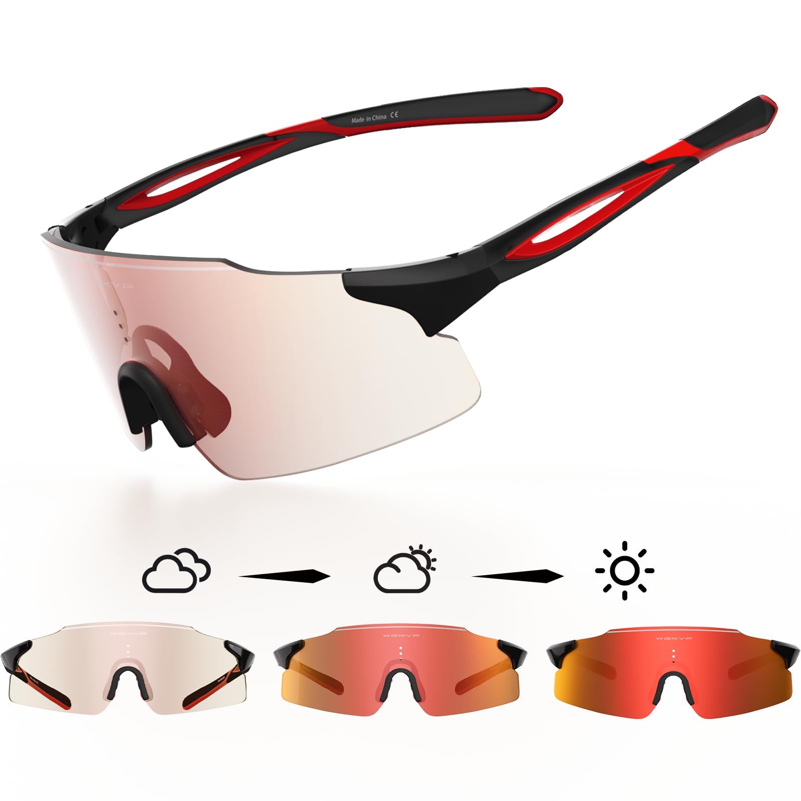 Occhiali da sole sportivi polarizzati fotocromatici senza cornice per uomini e donne, per guida, pesca, ciclismo, montagna, protezione UV400