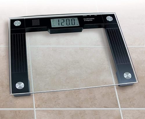 Vista 2 de Ideaworks JB5824 Báscula de parlante extra ancha, escala visual y de visualización de voz, 550 libras de vidrio máximo, ancho extraancho, pantalla