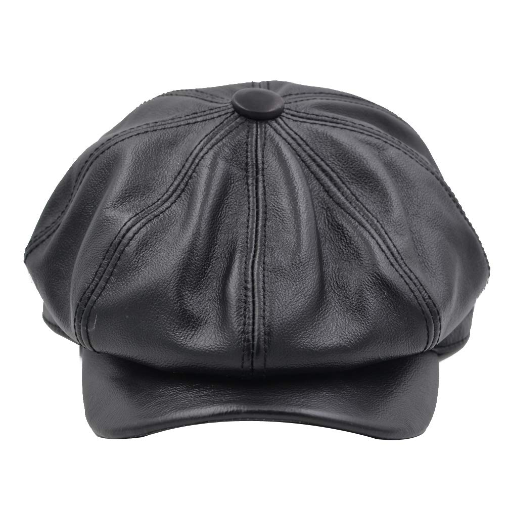 Fashion Men's Leather Classic 8 Panel Gatsby Newsboy Ivy Hat