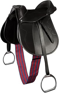 PFIFF Juego de sillín para Pony, Color Negro, 16,5