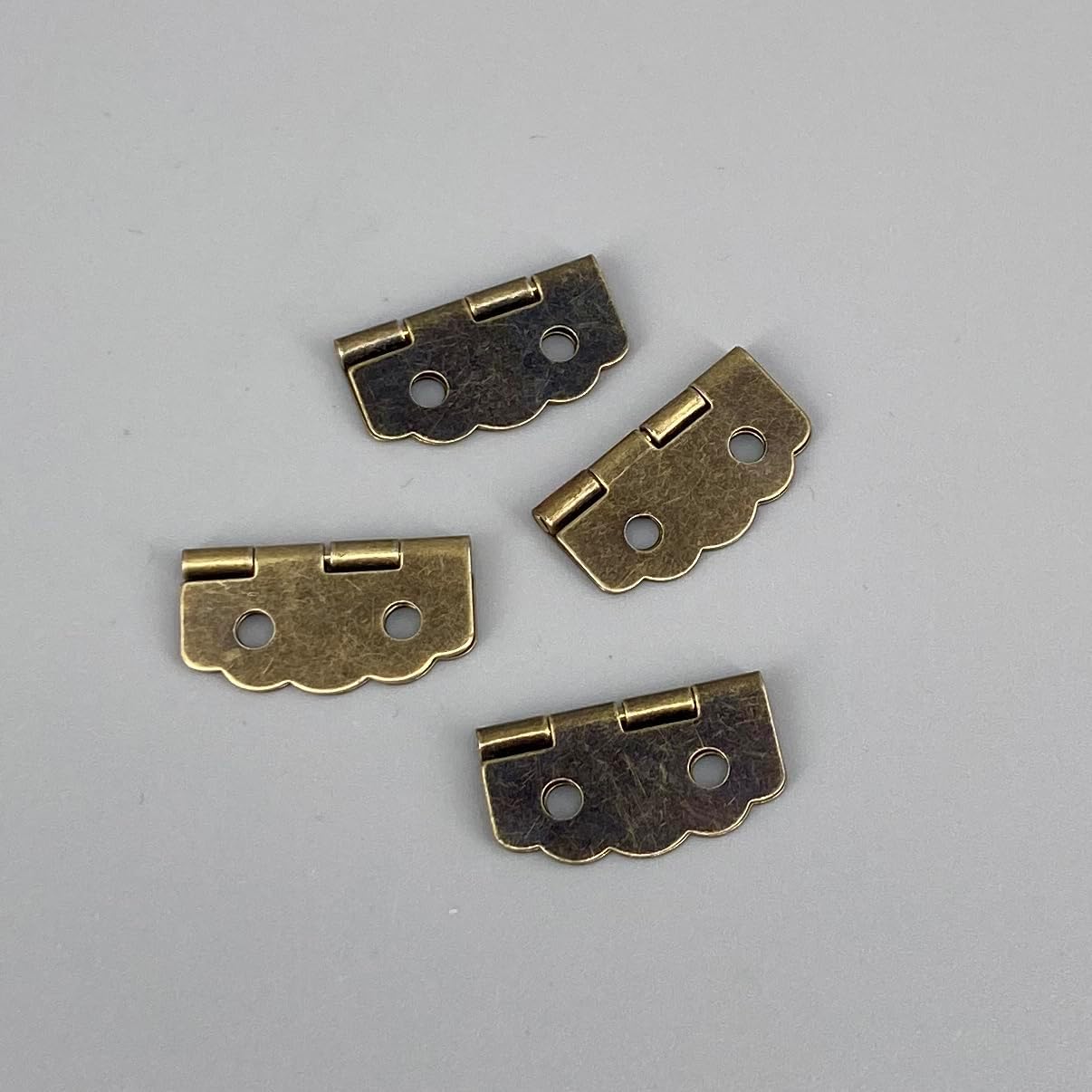 Mini Bronze Hinges Cabinet Drawer Jewelry Box Hinge Furniture Hardware Retro Door with Screws 8Pcs