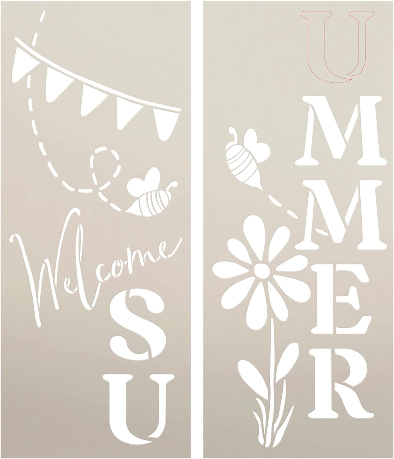 Ivana's Summer with Bees Porch Sign Stencil DIY Outdoor