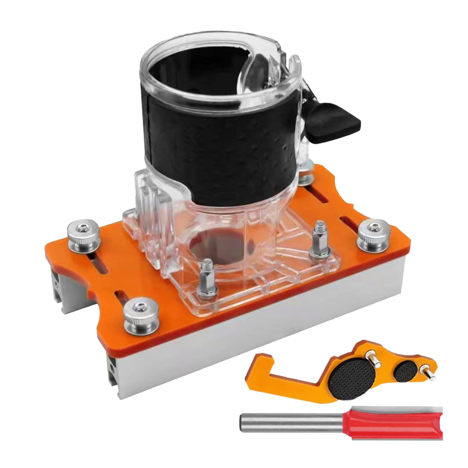 Base pour défonceuse sur bois avec support compact en métal pour rainurage de précision