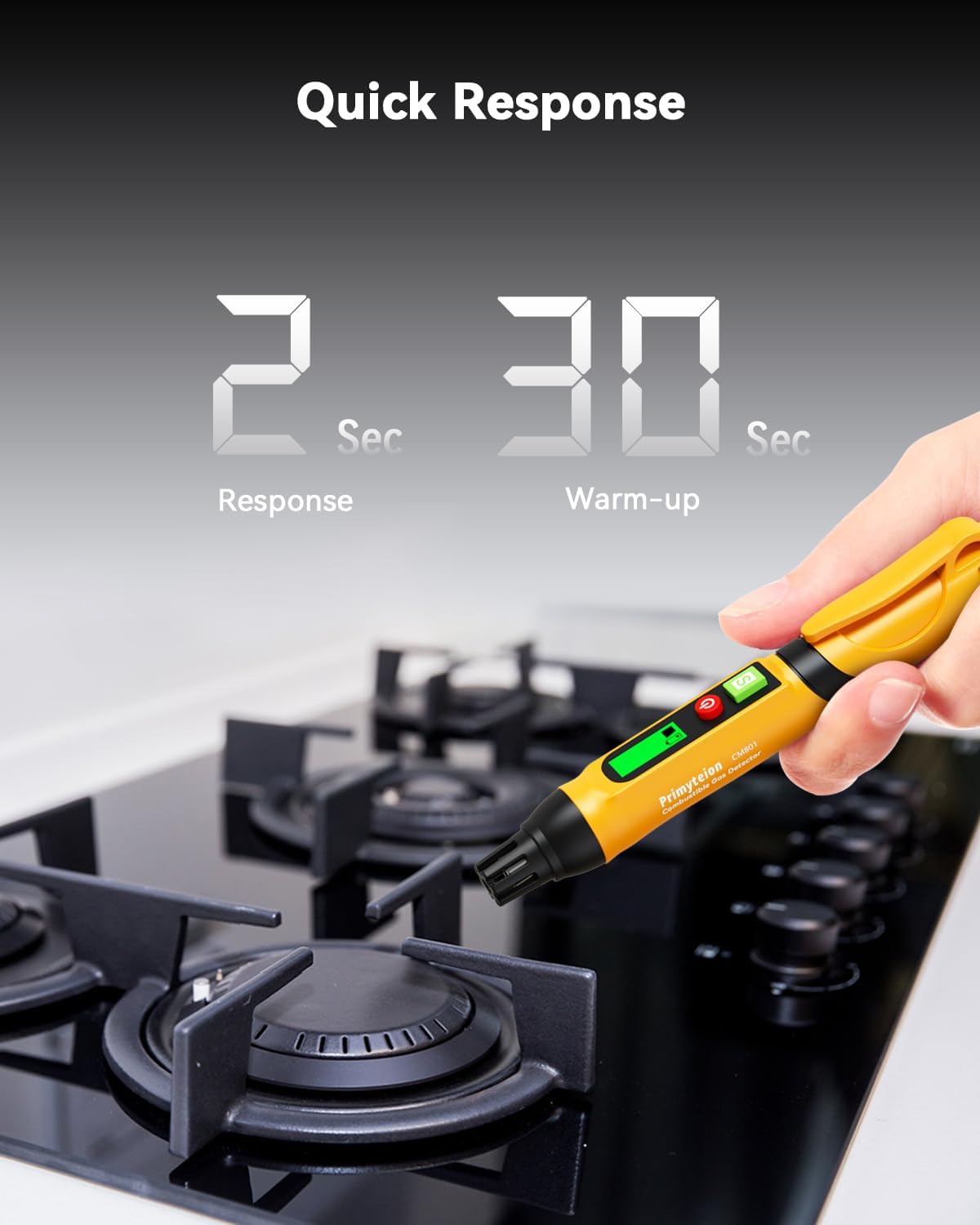 Natural Gas Leak Detector, Portable Combustible Gas Leak Detector Pen, Gas Sniffer Test Methane, Propane, Ethane, Toluene, Butane for Home, RV - Image 3