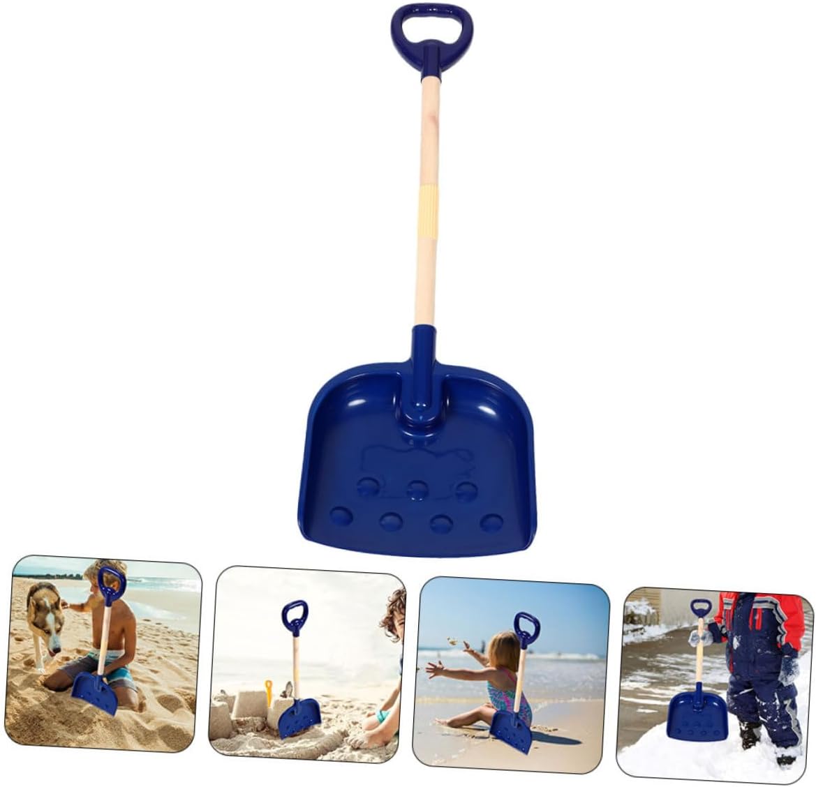 UPKOCH 2pcs Ergonomic Plastic Shovels for Boy Girl Portable Sand and Snow Shovel with Wood Handle for Beach and Snow Play Durable and Lightweight Design for Outdoor Adventures