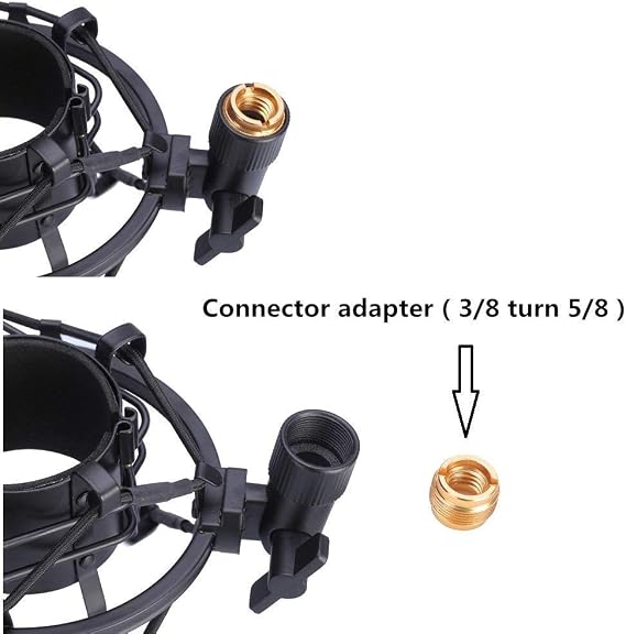 Microphone Shock Mount with Pop Filter, Mic Anti-Vibration Suspension Shock Mount Holder Clip for Diameter 46mm-51mm Microphone