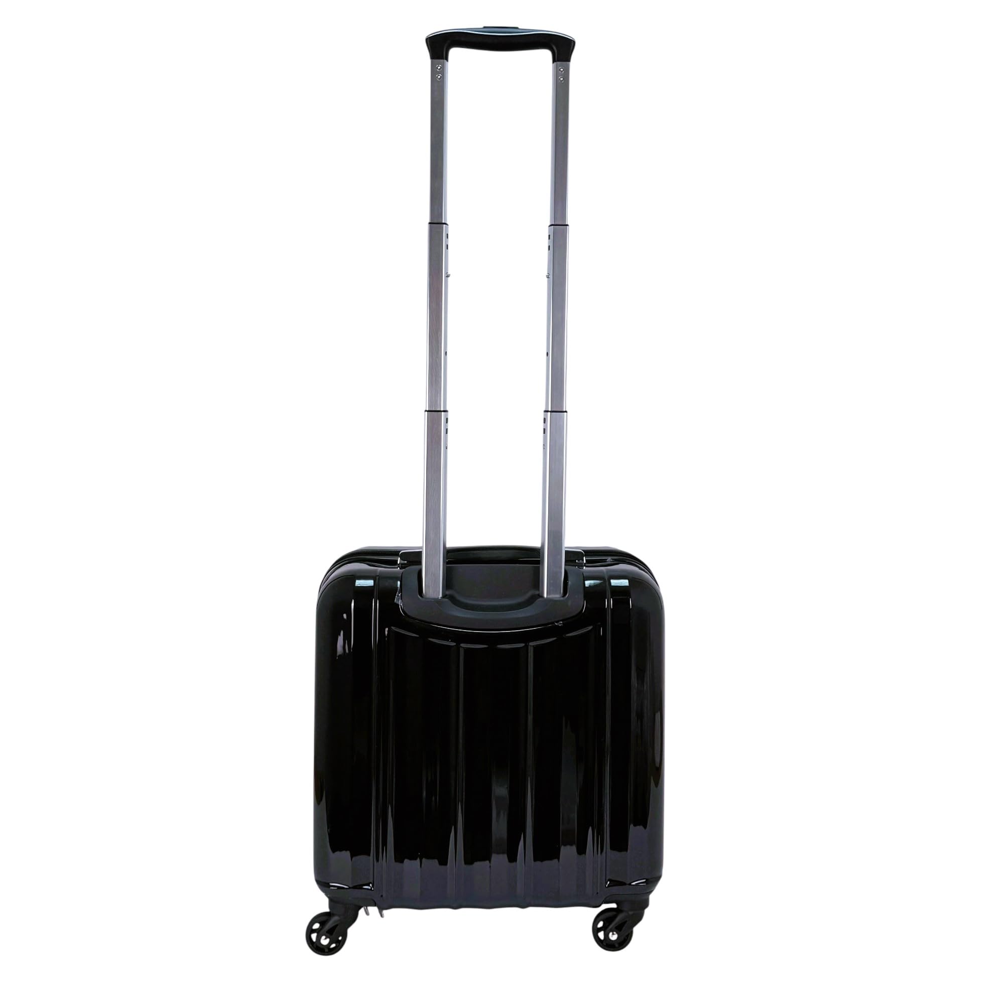 Maleta Trolley Equipaje de Mano Comercial piloto Medico Maletin con 4 Ruedas 360 y con 3 Compartimientos (Negro)