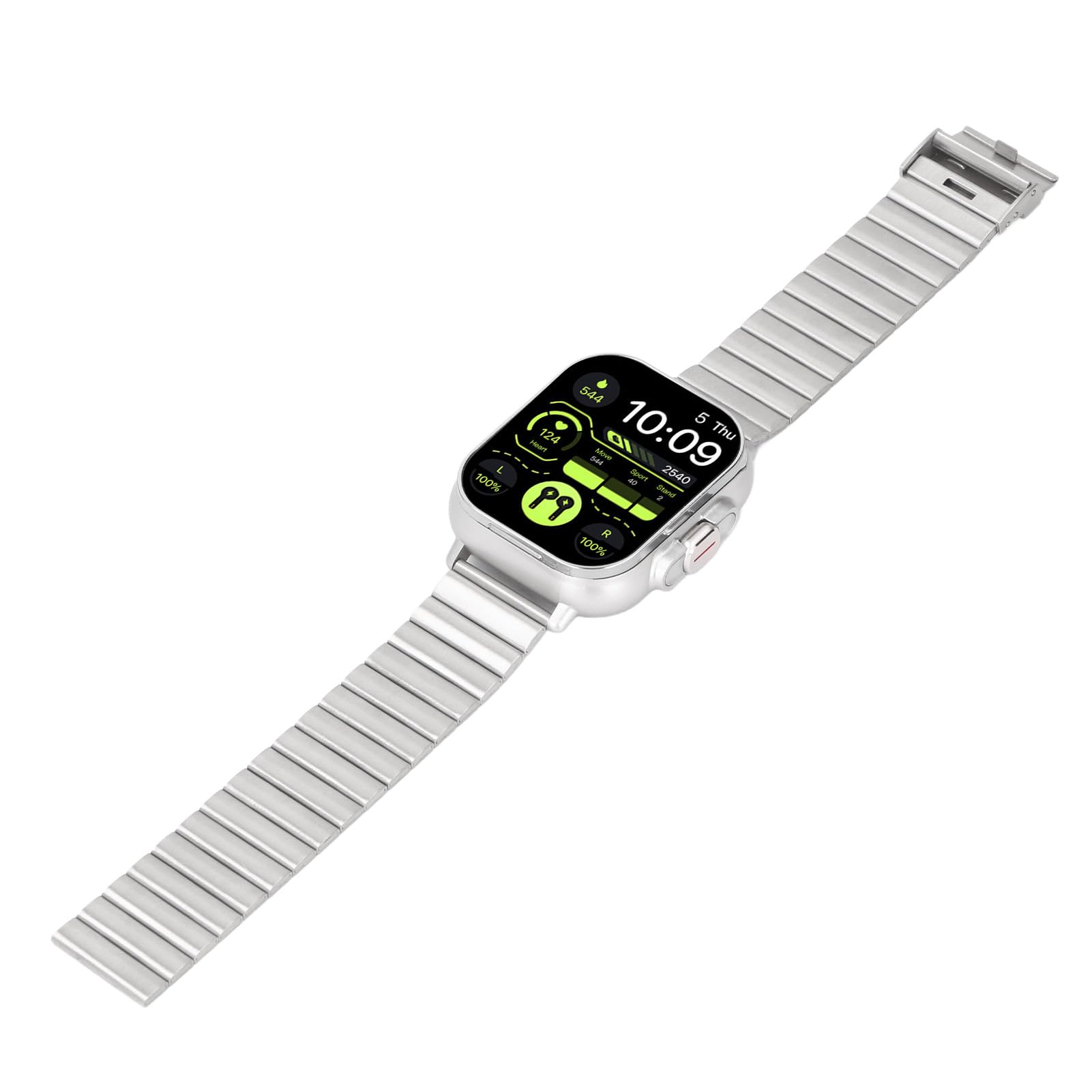 Smartwatch ze słuchawkami dousznymi, ekran dotykowy HD o przekątnej 2,01 cala, monitor aktywności, zegarek sportowy dla systemów Android i iOS (srebrna stal)