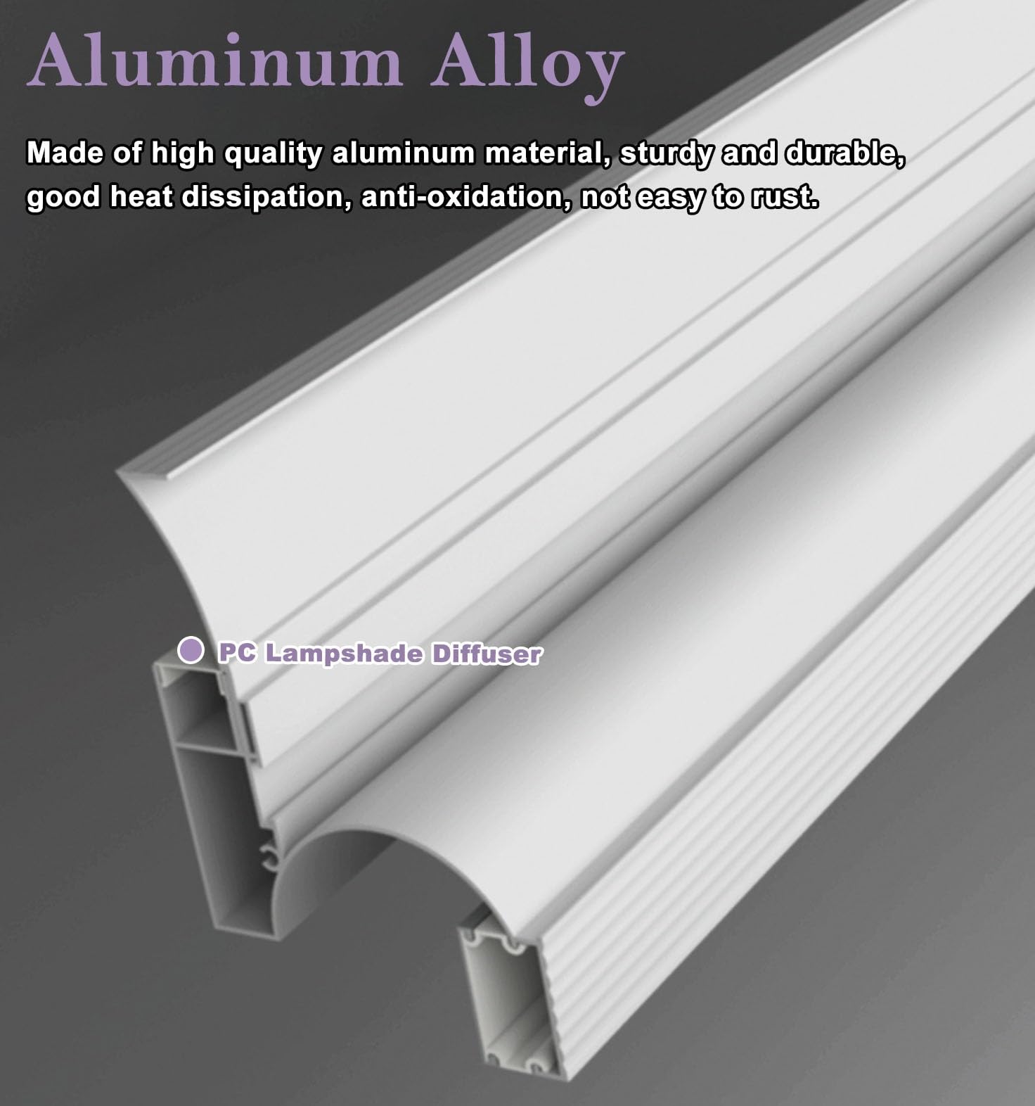 Modanatura a Corona per Canale LED da soffitto e Parete, Binario lineare per Illuminazione indiretta in Alluminio, Linee di Bordatura per Parete, Profilo per rondella da Parete ad