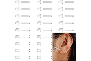 MTLEE 100 Pieces Plastic Post Earrings for Sensitive Ears with Extra Backs