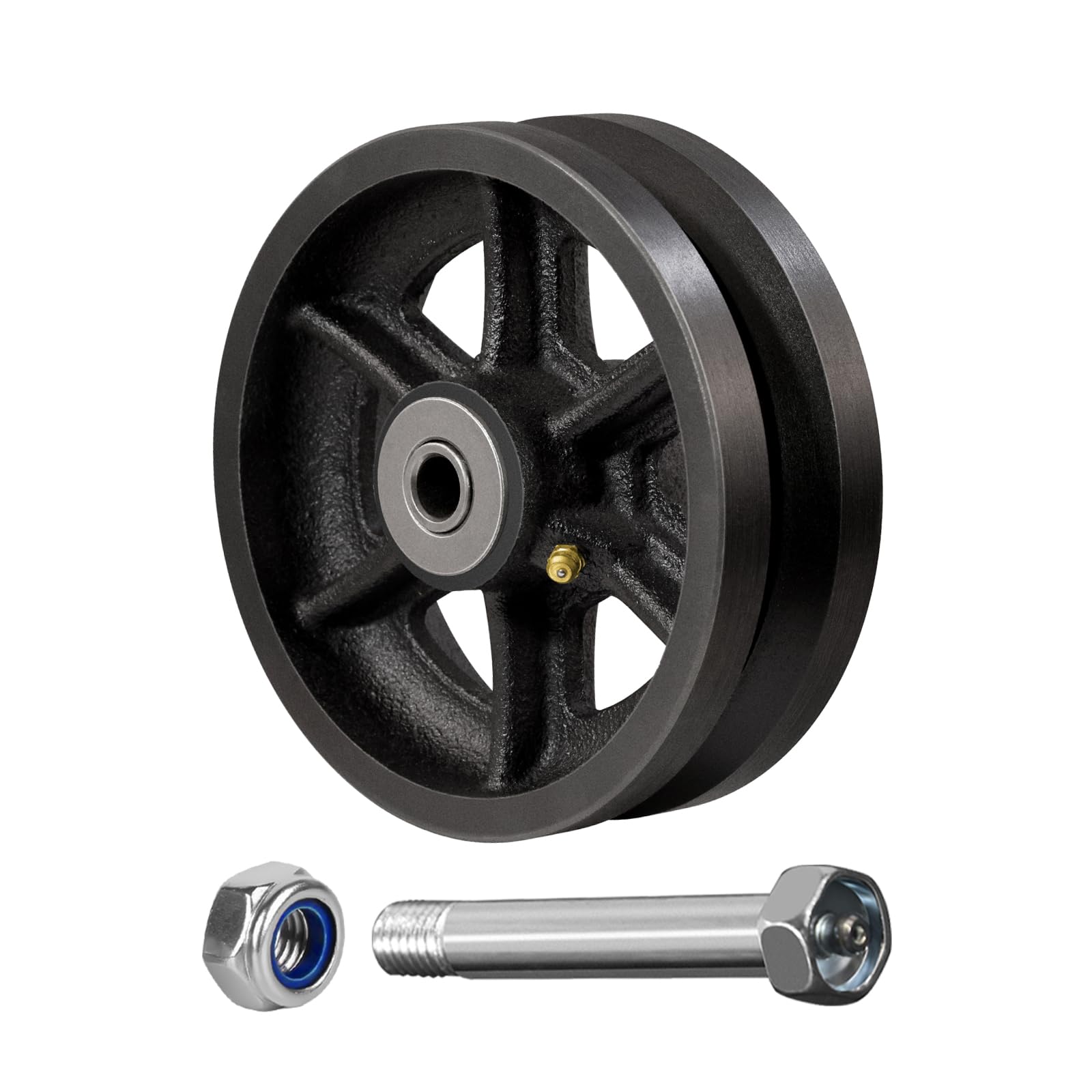 4" x 1.5" V-Groove Steel Wheel, 7/8" Wide 90° Groove Fits 1" Angle Iron Track, Heavy Duty Industrial Track Wheel with Relief Groove, High Load Capacity（2 Pack） — Amazon image 8