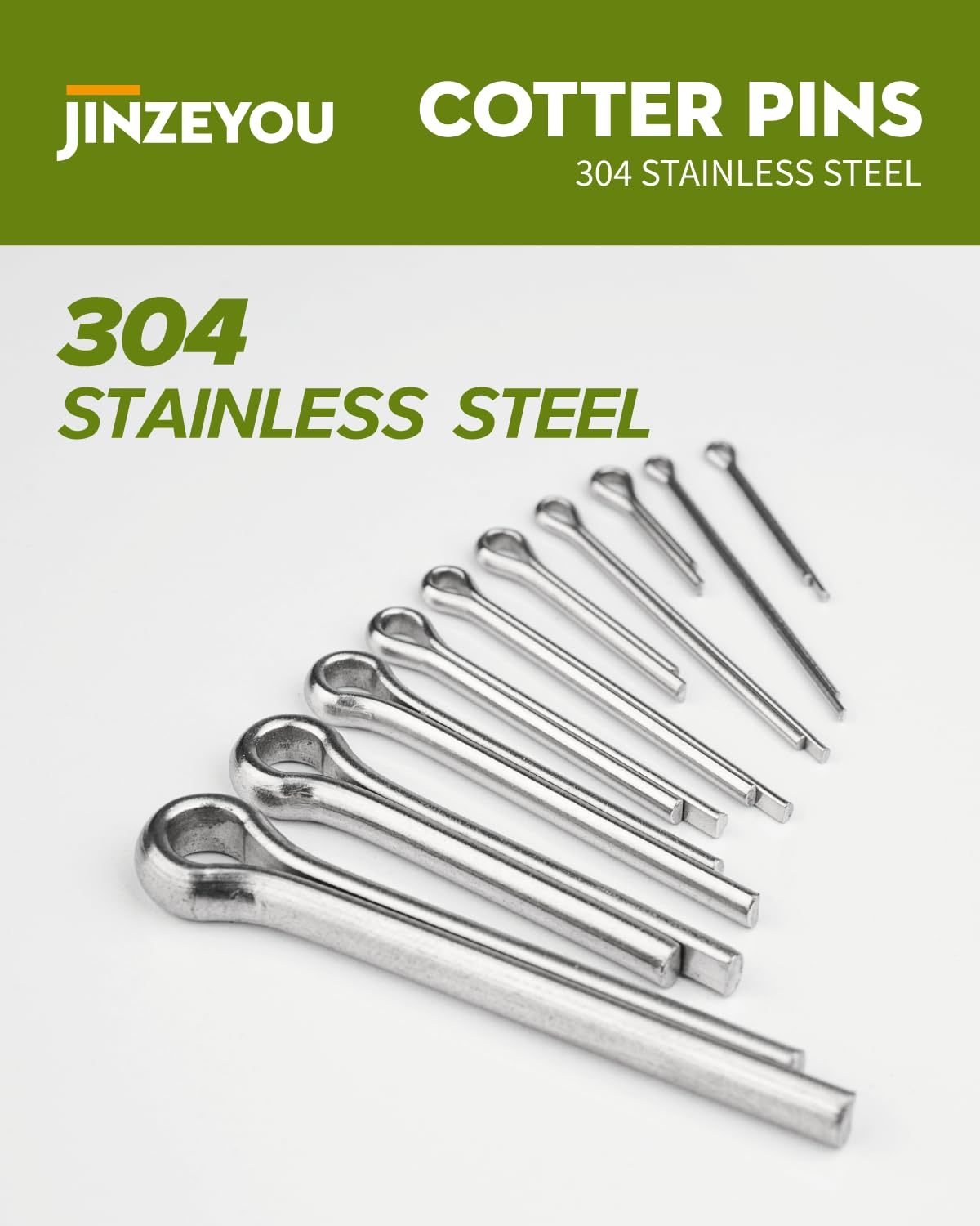 310 Pz Coppiglie Acciaio Inox, Coppiglie Spaccate Cotter Pins, Perni Divisi, Copiglie di Sicurezza Acciaio Inox per Autocarri, Trattori, Tosaerba, Auto, Camper, Meccanici, Garage, Officina