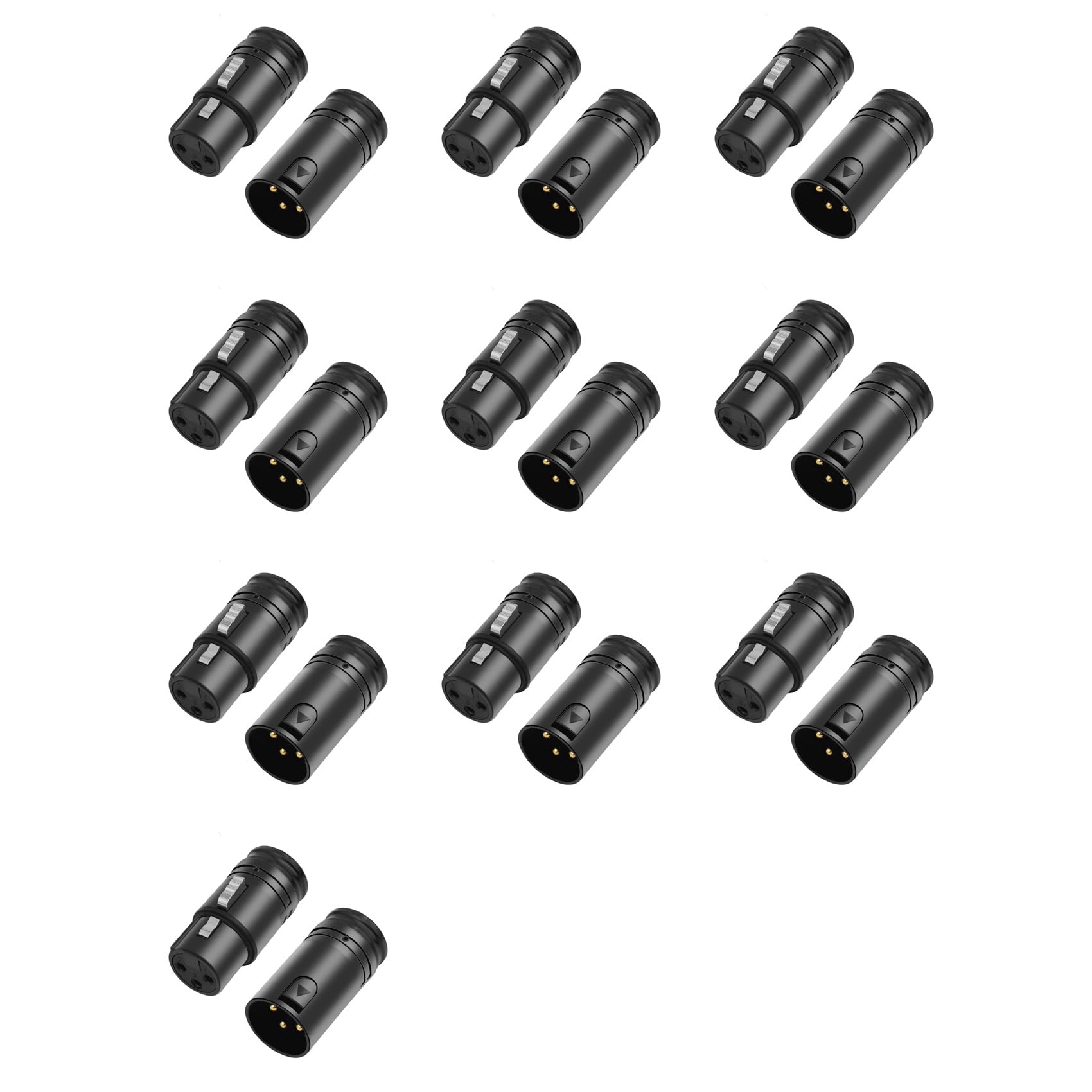 20X Kompakter XLR-Mikrofon-Lötadapter, Stecker und Buchse, Einstellbar, 90° Rechtwinklig, 3-Poliger XLR-Lötanschluss, 3-Polige XLR-Enden