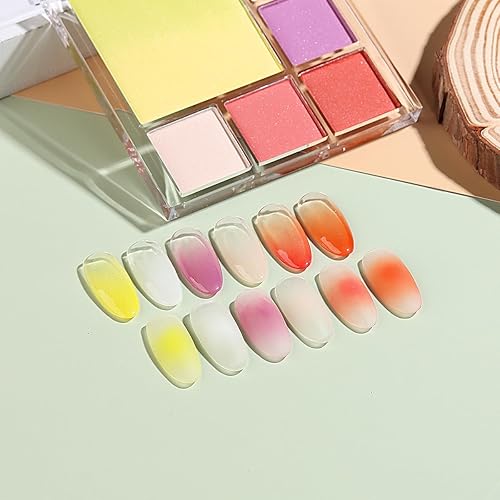 Miniatura 9 de Juego de 7 colores sólidos de pigmento de neón fluorescente, paleta de arco iris iridiscente, polvo de purpurina para arte de uñas, esmalte de gel,