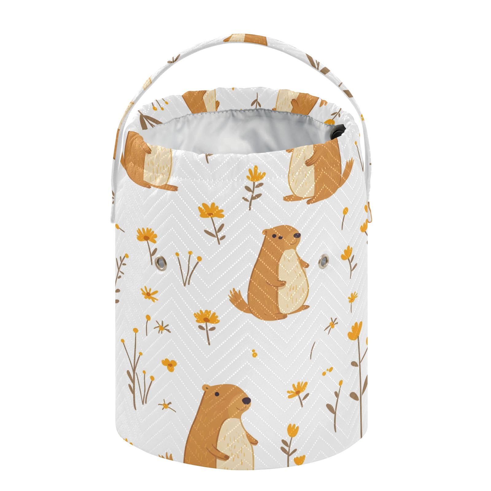 Yarn Storage Bag Small Crochet Bag Knitting Bag Organizer Groundhog Little Flower Yarn Bags for Crocheting Basket