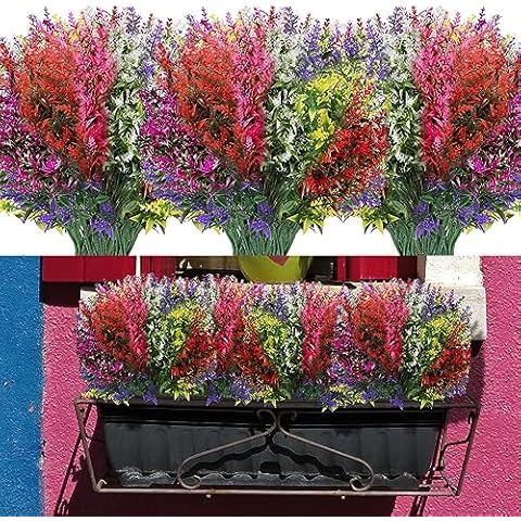 14 Bundles UV Resistant Artificial Lavender Flowers Cover