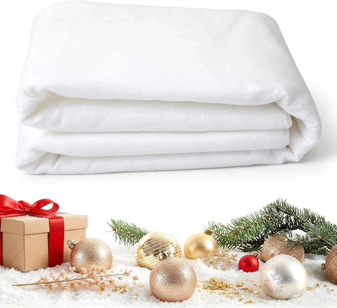 Jzlongxi Fake Snow Blanket for Christmas Decoration, 70cm x 5m