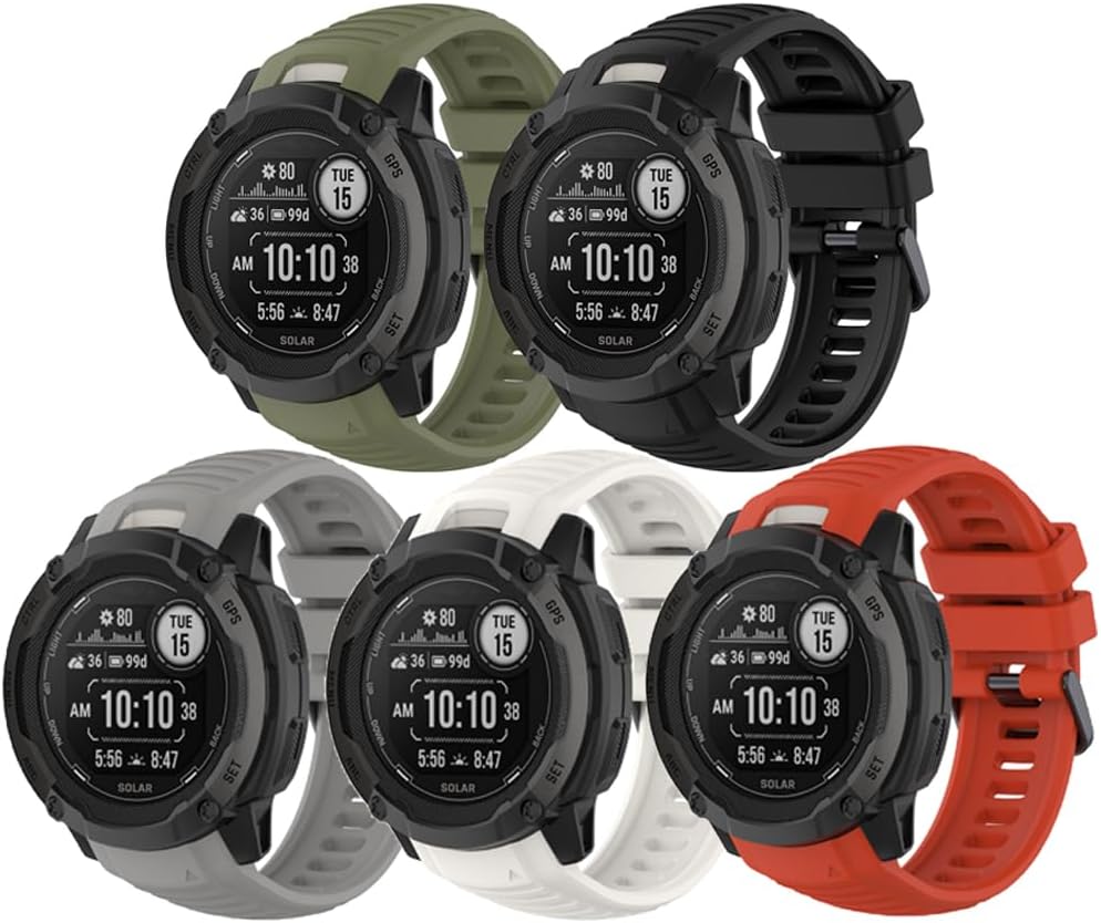 Compatible for Garmin Instinct 2X Solar, 26mm Width Soft Silicone Wristband Replacement Watch Bands Strap for Garmin Instinct 2X Solar
