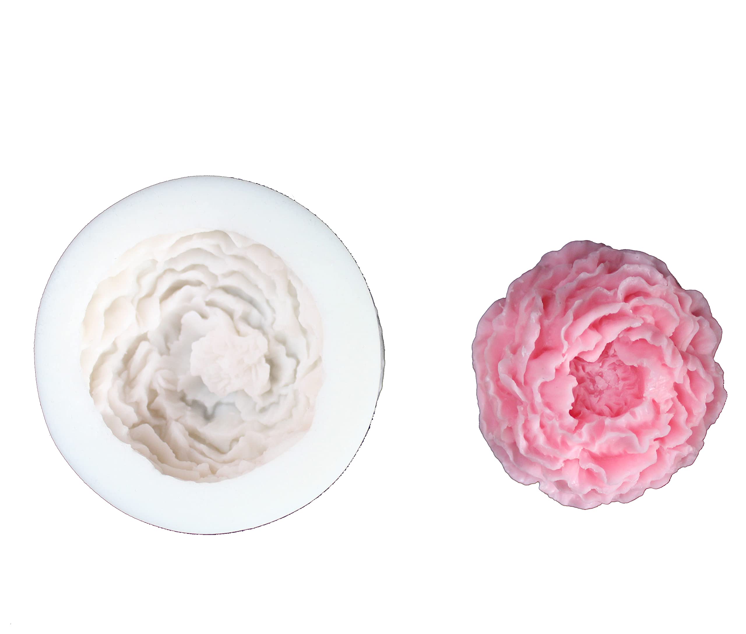 Grand Oule En Silicone Pivoine,oule De Bougie Pivoine Fleur,Silicone Bougie Verser Oules(9.2