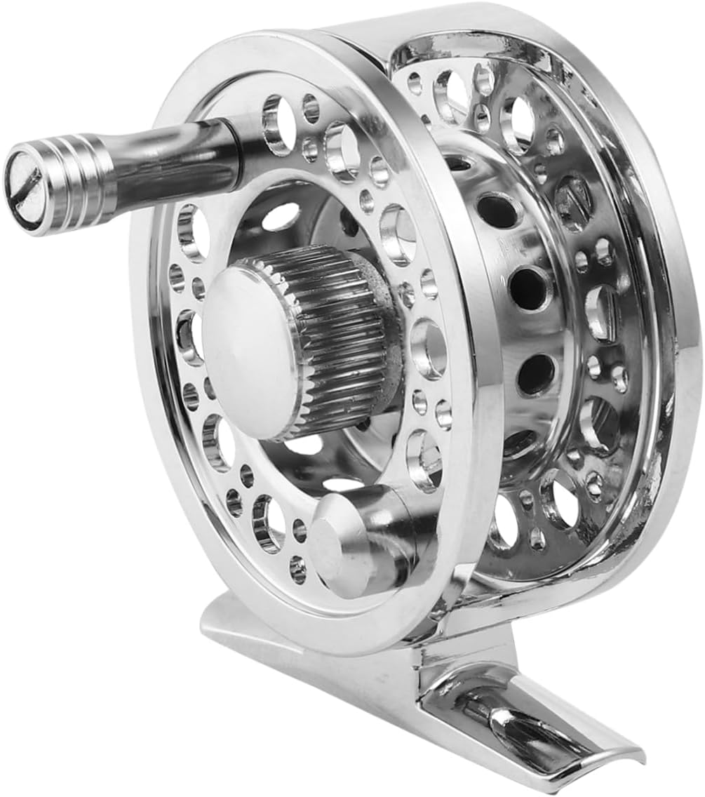 Kisangel Metal Fly Fishing Reel Left/Right Hand Interchangeable Features Full Metal Construction Lightweight Design for Easy Handling for Fly Fishing Enthusiasts