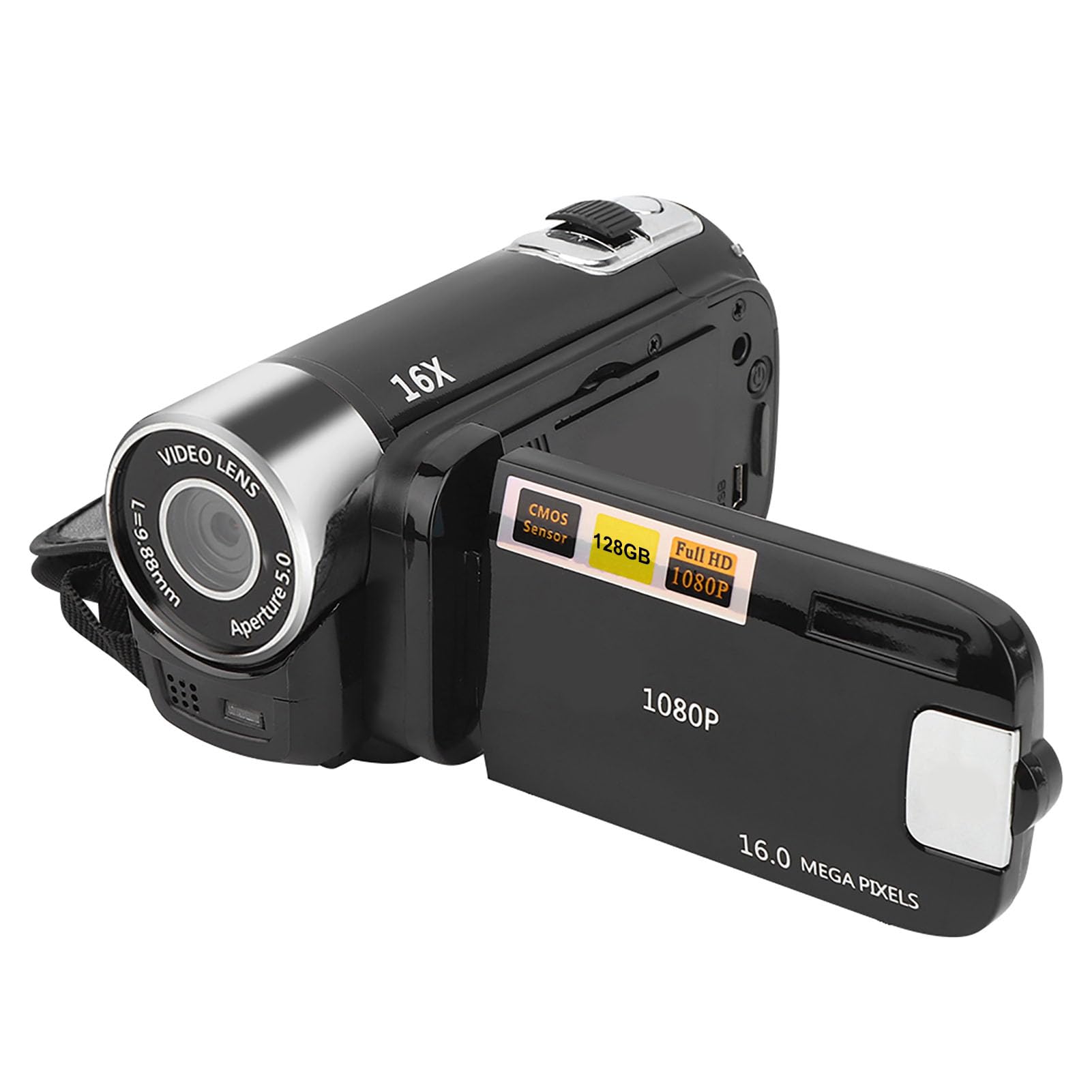 Video Camera, Digital Camera, 1080P 16X Digital Zoom Cam Corder, Anti Shake 16MP Vlogging Camera, 2.7" 270° Rotatable Screen HD Camcorder-image-15