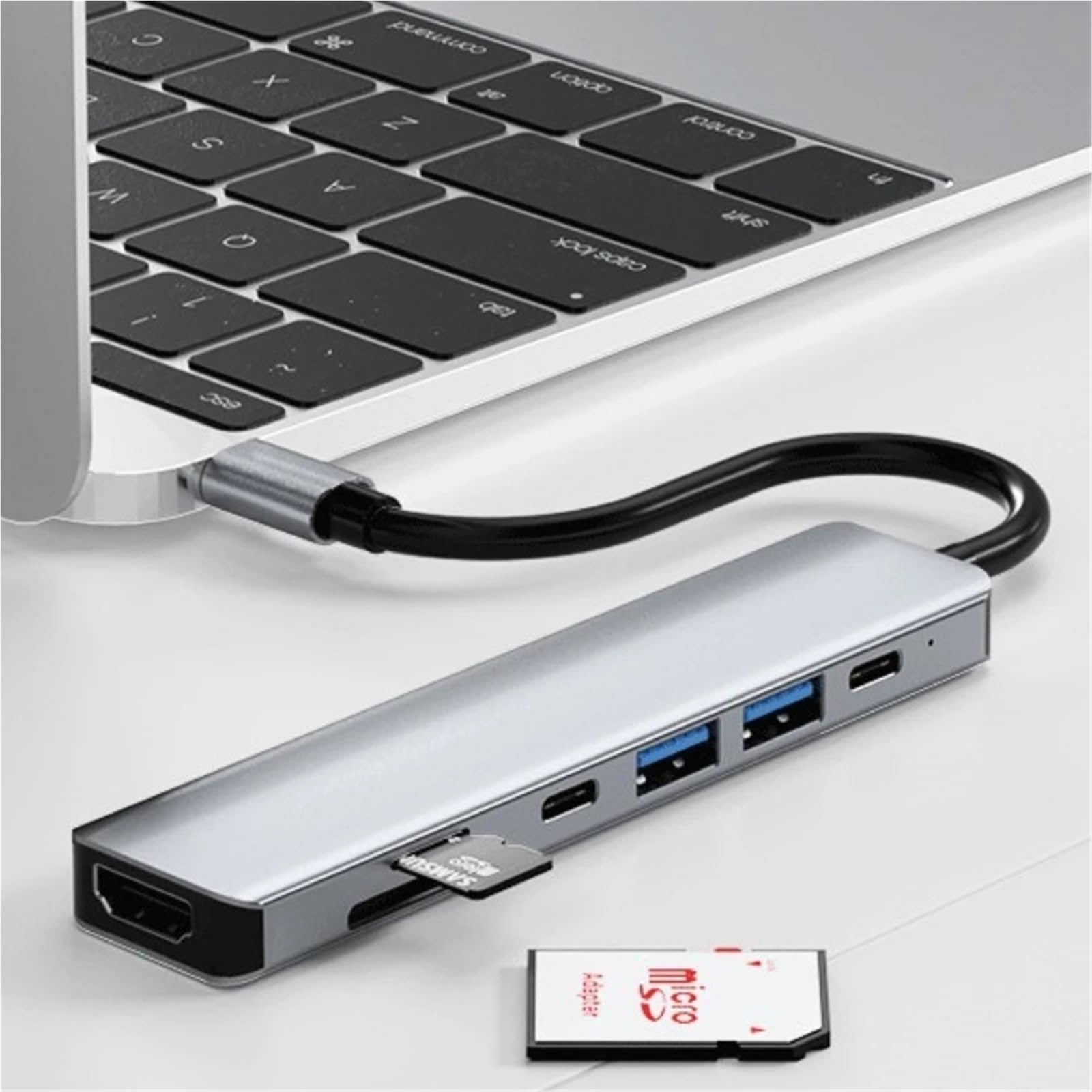 Stacja dokująca USB C HUB typu C do HDMI 4K 30Hz z przyciskiem wyłączania ekranu USB 3.0 5 Gb/s HUB 87 W szybkie ładowanie (7 w 1)