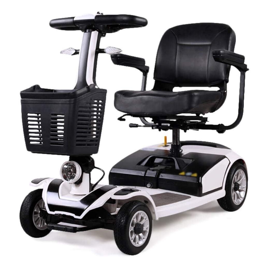 Silla de Ruedas Ligera, Ruedas Dgpoad Ligeras Scooter eléctrico para Adultos Scooter de Movilidad Eléctrica Scooter de Viaje para Personas Mayores de Servicio Pesado, Plegable, pasamanos que se Pued