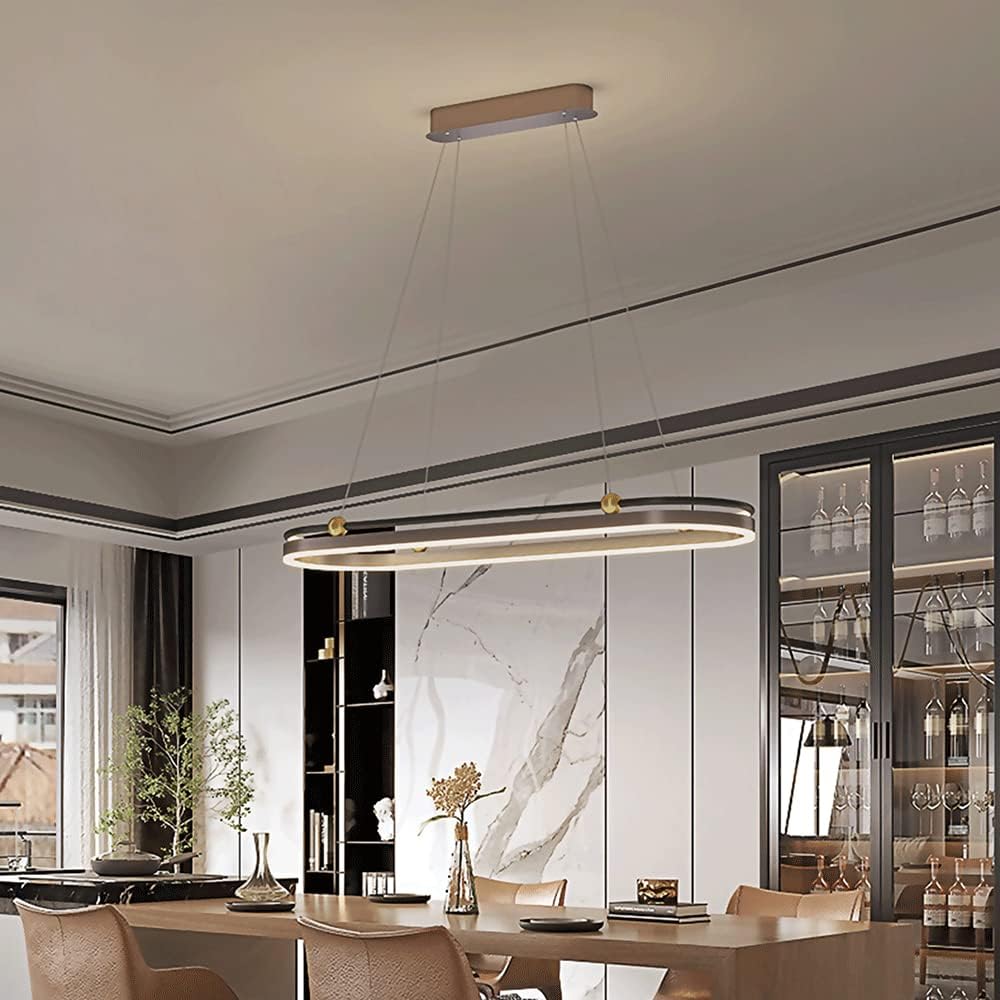 Luminaire Suspendu Moderne À Led En Alumià Long Anneau Suspendu Au Plafond Avec Abat-Jour En Acrylique Lampes À Suspension Simples Creative Drop Lights Pour Chambre À Coucher 6000K - Lumière B