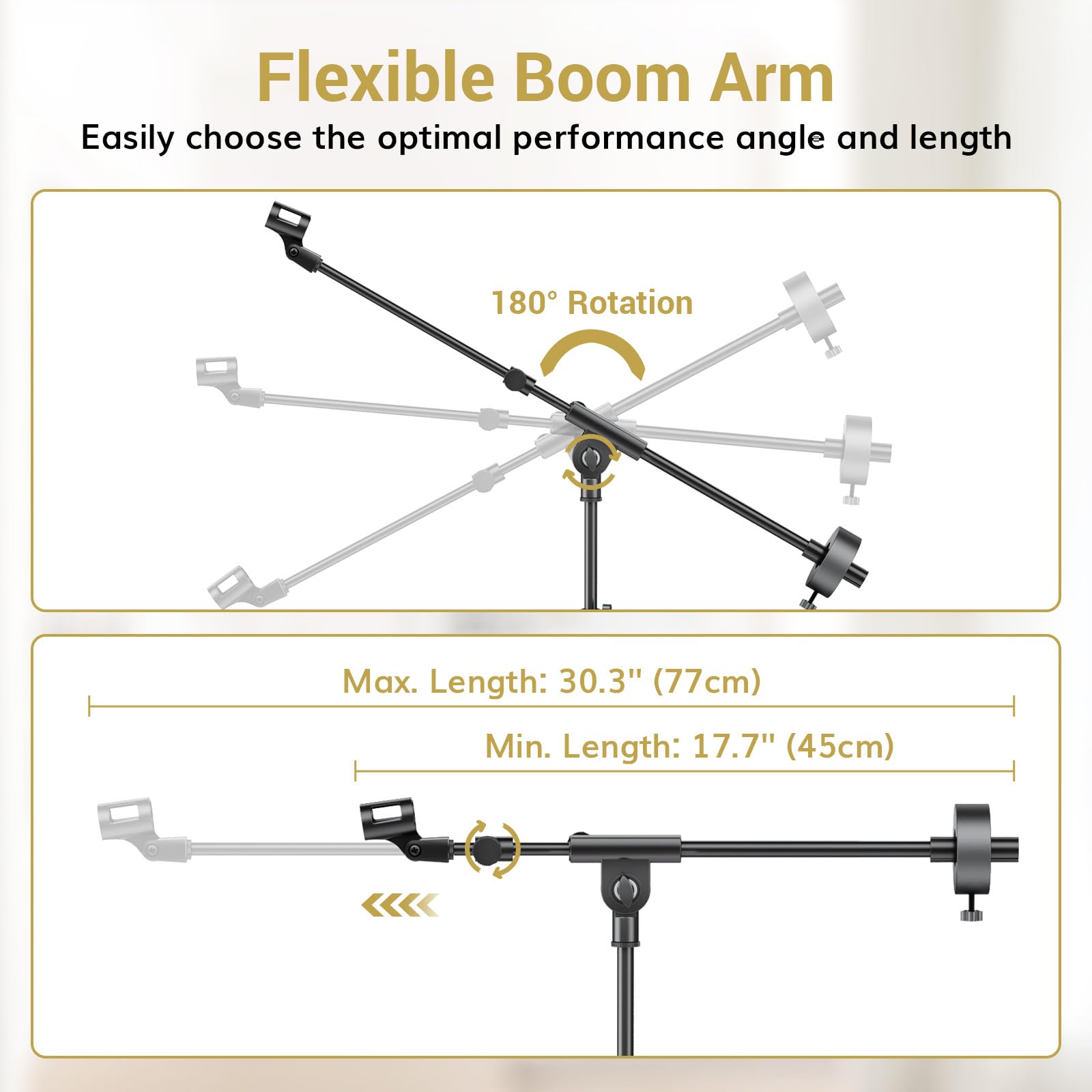 TONOR Microphone Stand with Tablet Holder, Cup Tray, Extra Weights, Tripod Boom Arm for Floor, Adjustable Height and Angle, Heavy Duty Stand with Carrying Bag, Pad Clamp, Compatible with Yeti, T35+