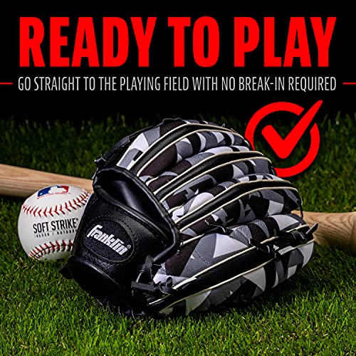 Franklin Sports Rtp Performance Series Teeball Gloves - Left Handed And Right Handed Gloves , Black/White, 9.5" #TOP3