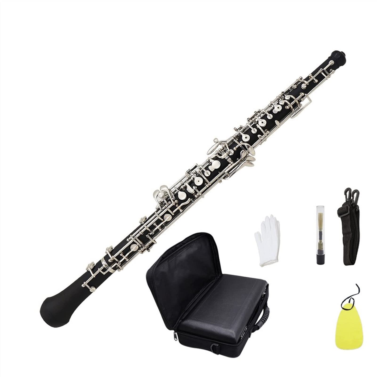 Strumento Oboe Oboe Professionale C- Chiave D' Argento Placcato Strumento A Fiato per Principianti con Il Sacchetto Principiante di Oboe