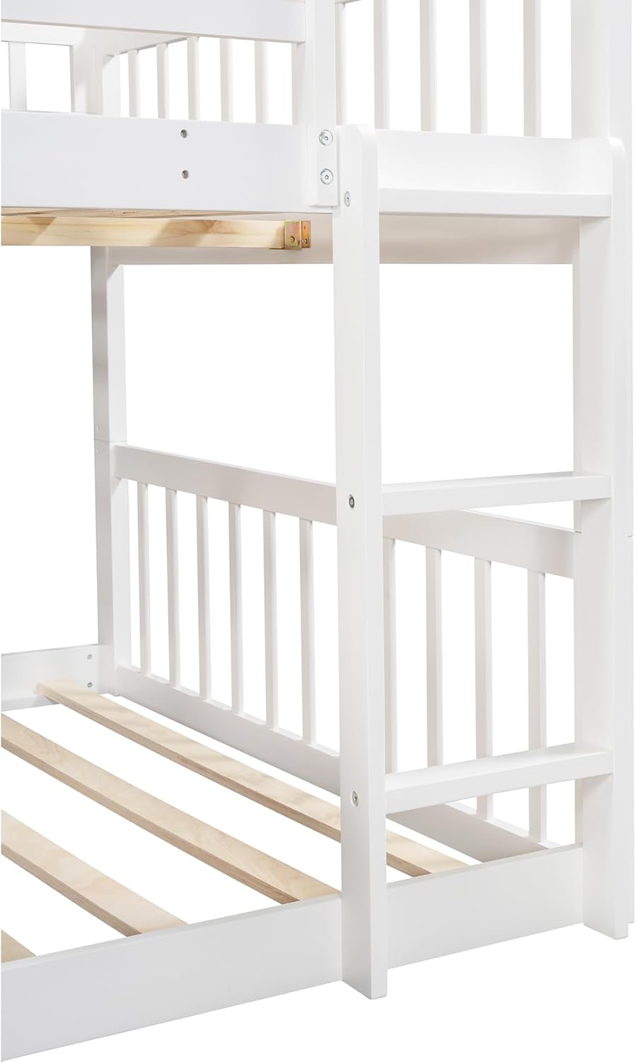 Pahareup-hareup view of the ladder component of the Bellemave Triple Bunk Bed.