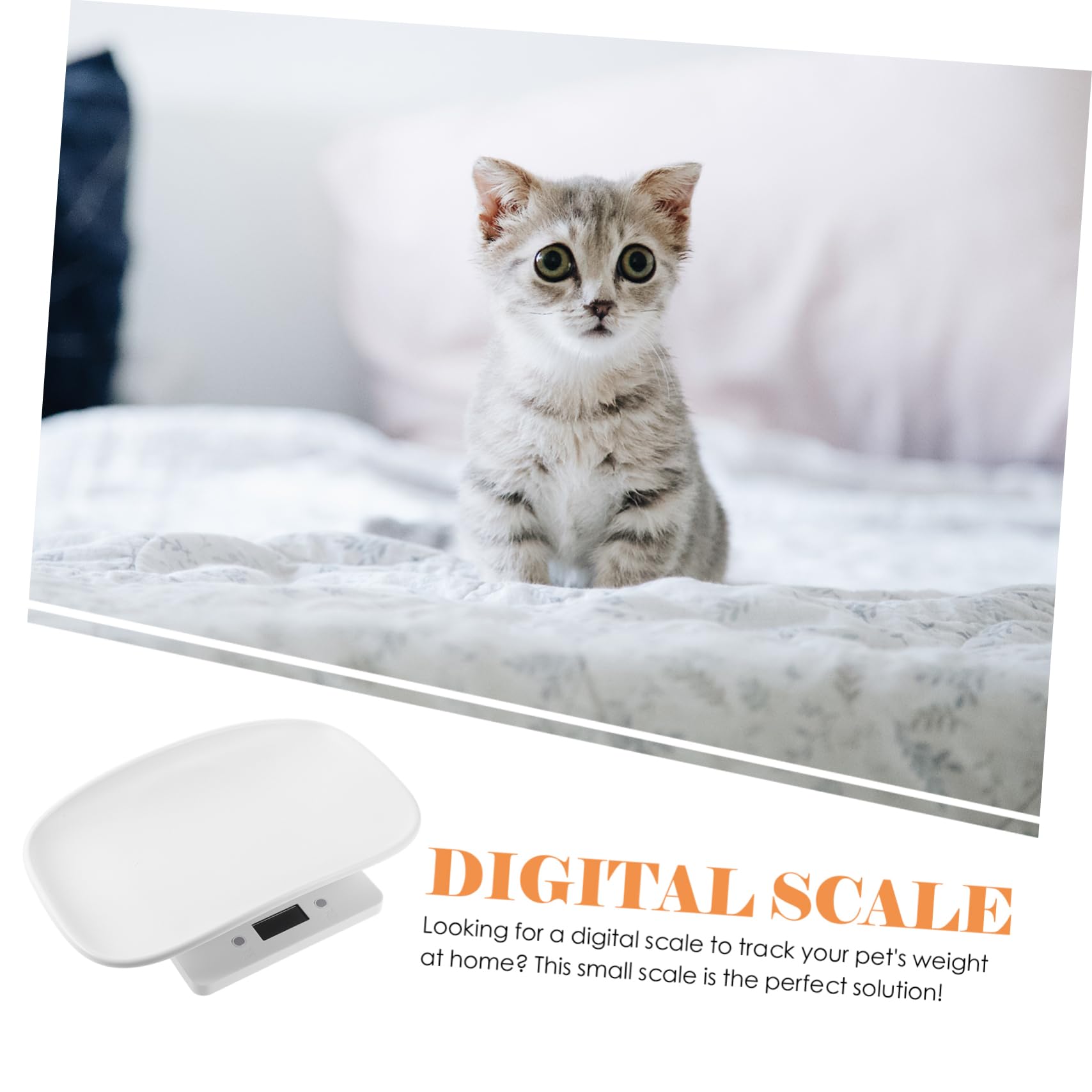KOMBIUDA Bilancia Elettronica per Animali Domestici con Display LED Misurazione Precisa per e Gattini Design Pesare e Medicinali per Animali