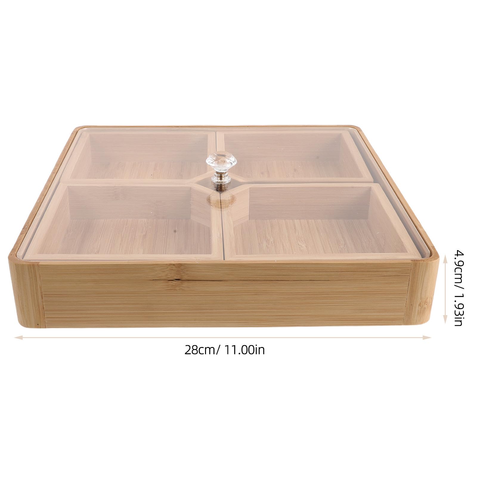 Gadpiparty Plateau de Service en Bambou pour Noix, 4 Compartiments