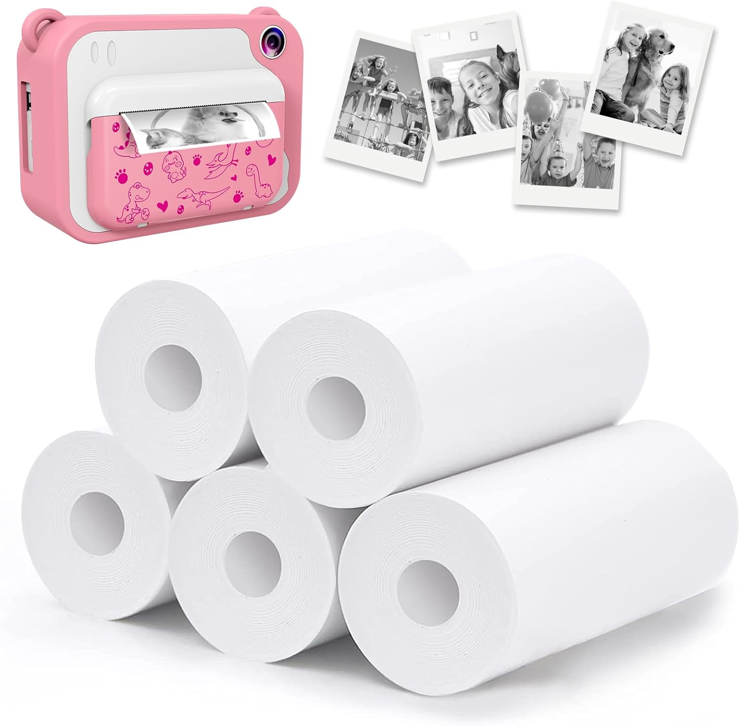 Kids Camera Refill Thermal Paper, 5 Rolls Printing Paper of Toddler Camera Instant Print, BPA Free, Suitable for Kids Digital Toys Camera (Width 2.28 Inches, Length 23.95 Feet)