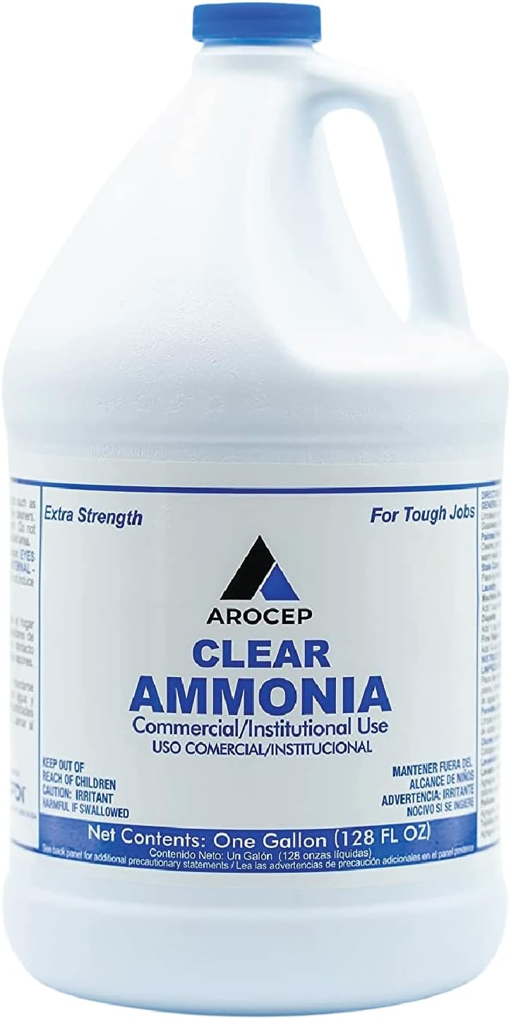 CPDI Clear Ammonia Cleaner Liquid, 1 Gallon, Multipurpose, Multi-Surface Cleaning Solution Removes Grease, Hard Water Stains, and Odors, Kitchen and Bathroom Use
