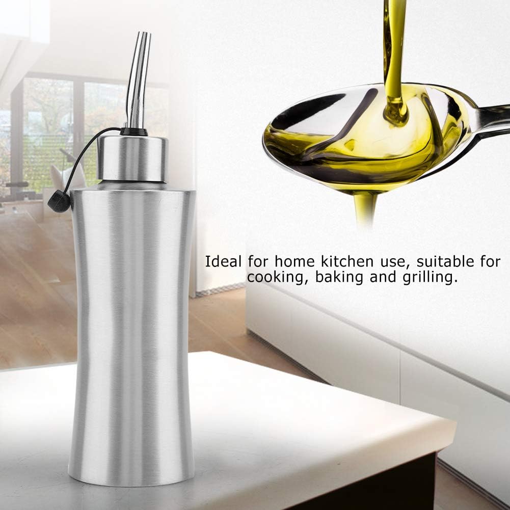 GLOGLOW Oil Bottle, 250ml Stainless Steel Olive Oil Dispenser Bottle Cooking Oil Dispenser Bottle Oil Cruet Soy Sauce Container Bottle for Kitchen and BBQ(A) - Image 5