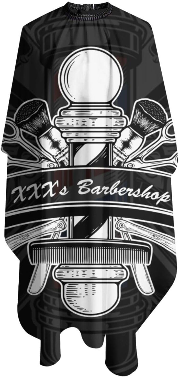 Custom Barber Cape - Add Your Photo, Text, Logo for Personalized Hairdresser Cape - Men's Customized Hair Cutting Cape for Home Salon and Barbershop