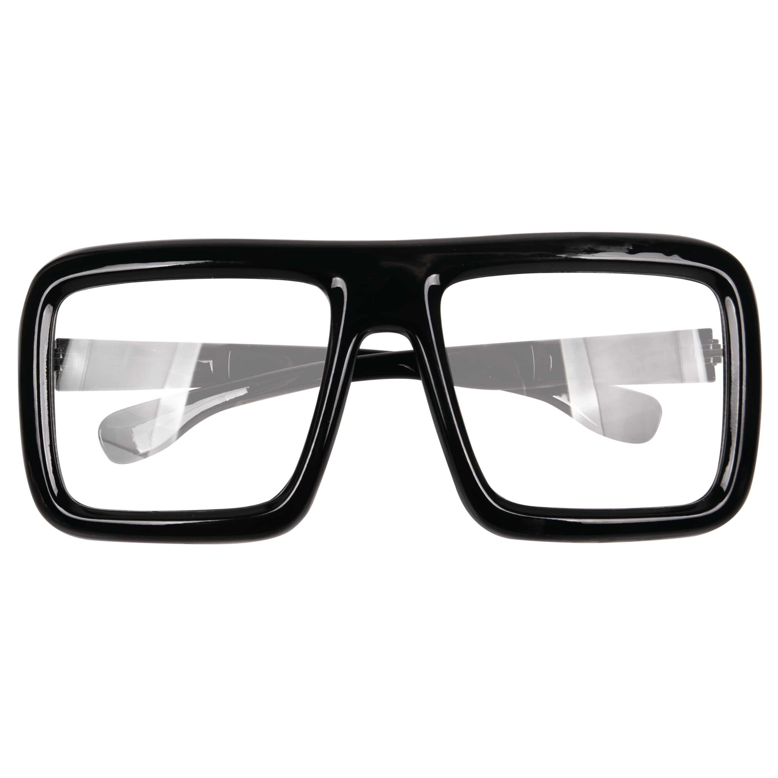 Big Fake Glasses Black Oversized - Thick Nerd Square Super Hero Glasses Frame For Men & Women - Non Prescription Christmas Cosplay Apparel Dressup Accessory for New Year Parties