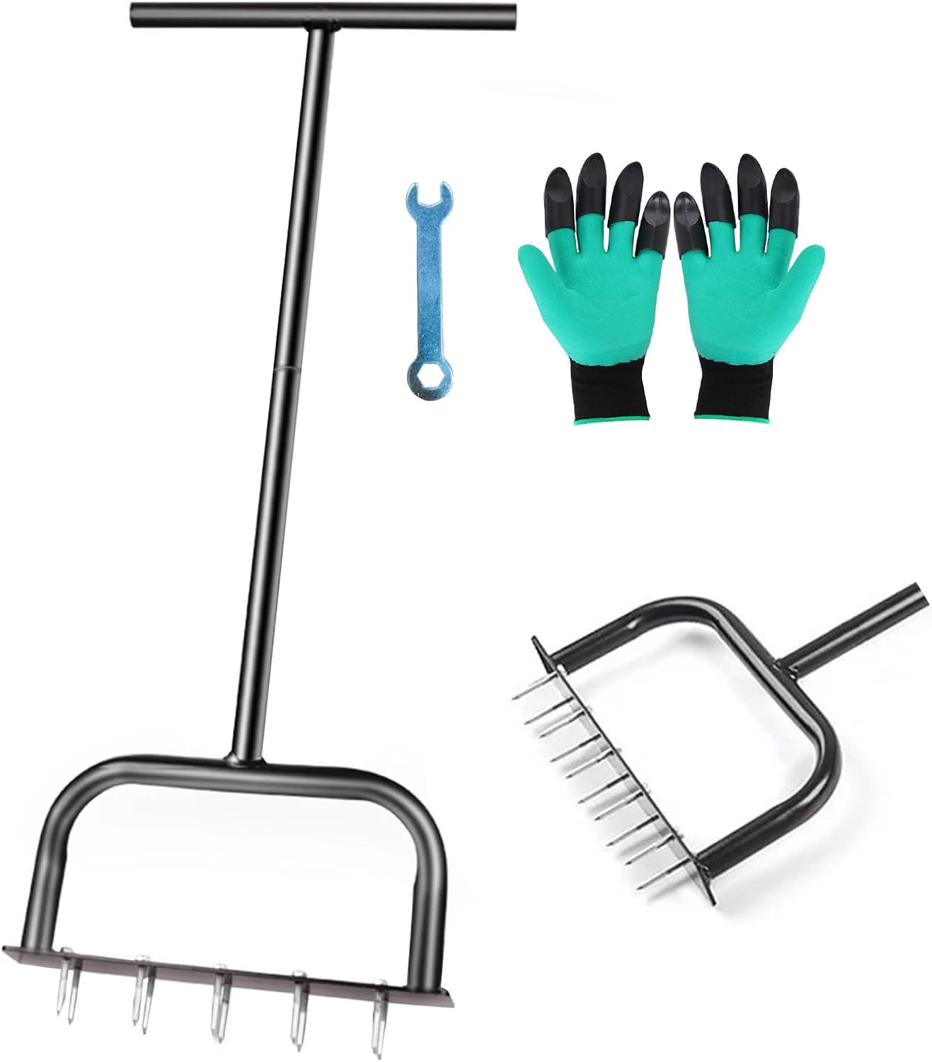 Yuzee Lawn Aerator, Aerator Lawn Tool 10 Nails and an