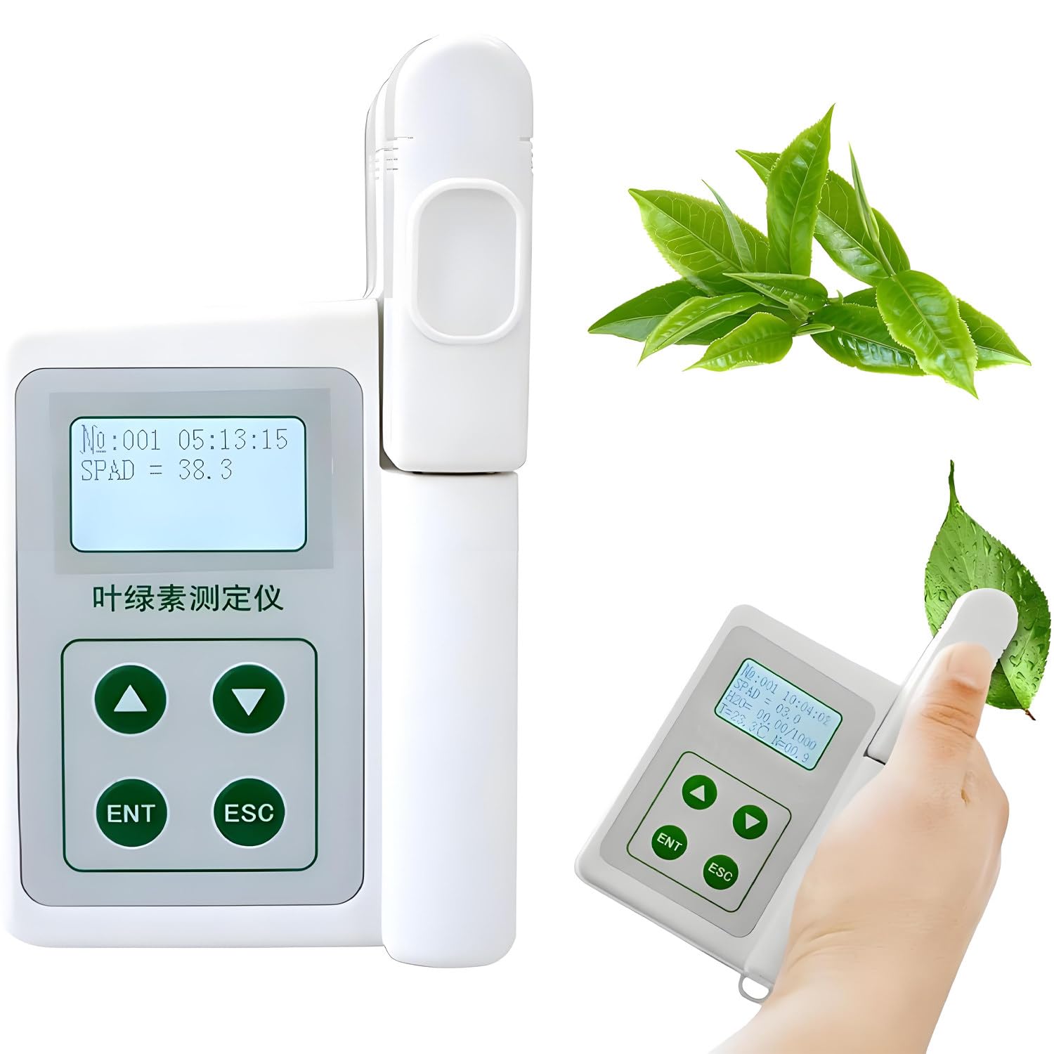 GLBMXDD Portable Chlorophyll Meter,Handheld Chlorophyll Analyzer,2mm*2mm Micro-Measuring Area, Leaf Temperature Monitoring,For Farmers,Gardeners,Scientists Nutrition