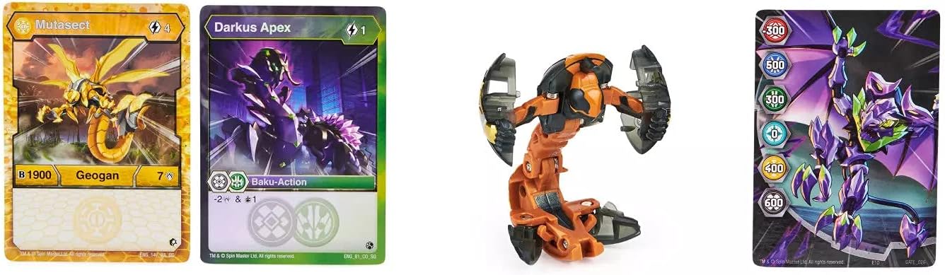 Bakugan Geogan Rising Collectible Action Figure - Mutasect and Trading Cards