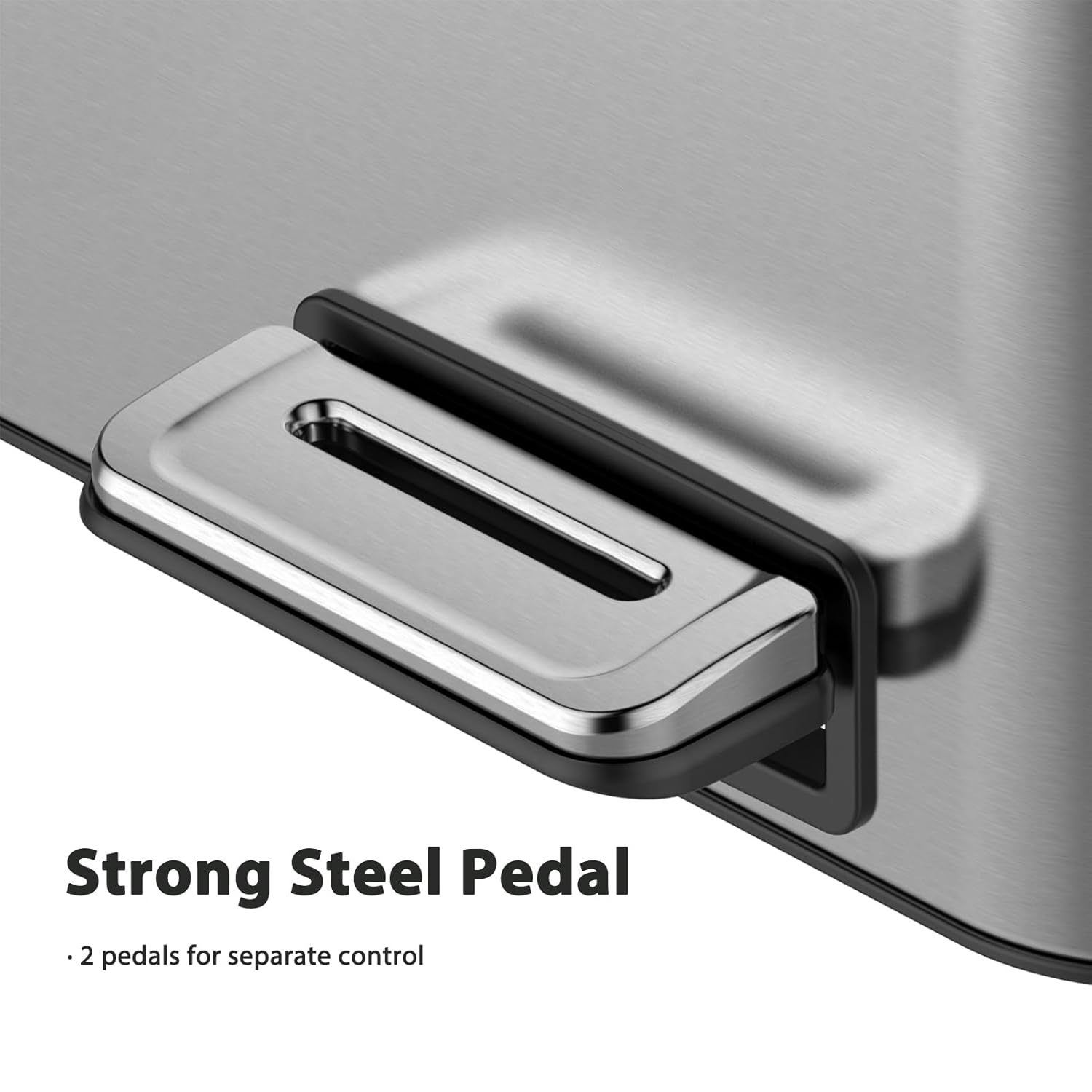 3 x 5.3 Gallon Kitchen Trash Can, 3 Compartment Garbage Can, Stainless Steel Rubbish Bin with Soft-Close Lid and Removable Inner Wastebasket for Kitchen, Home Office