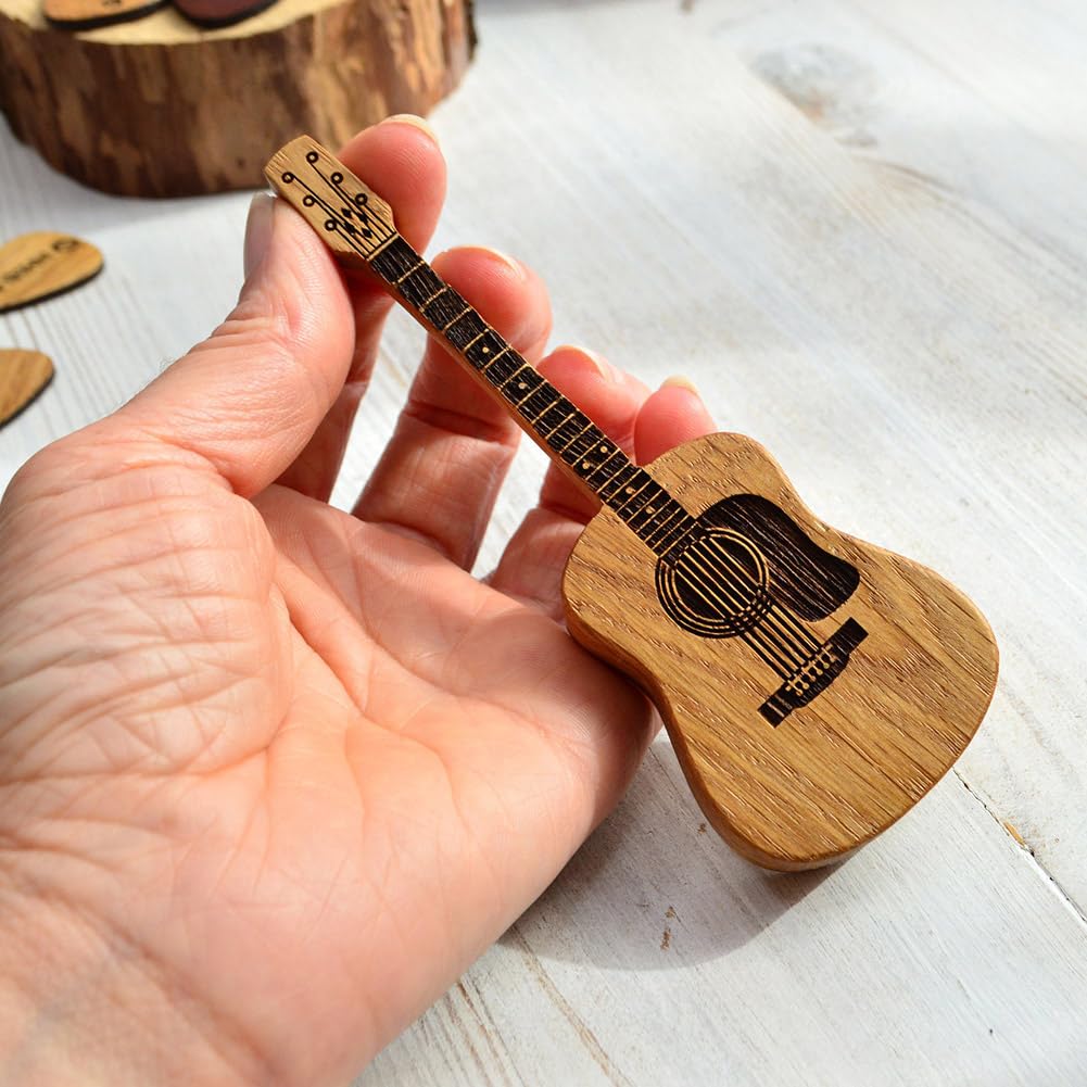 Caja de púas de Guitarra acústica de Madera Soporte para púas de Guitarra con Soporte y púas de Guitarra Caja de Almacenamiento de púas de Guitarra Estante para púas de Guitarra para
