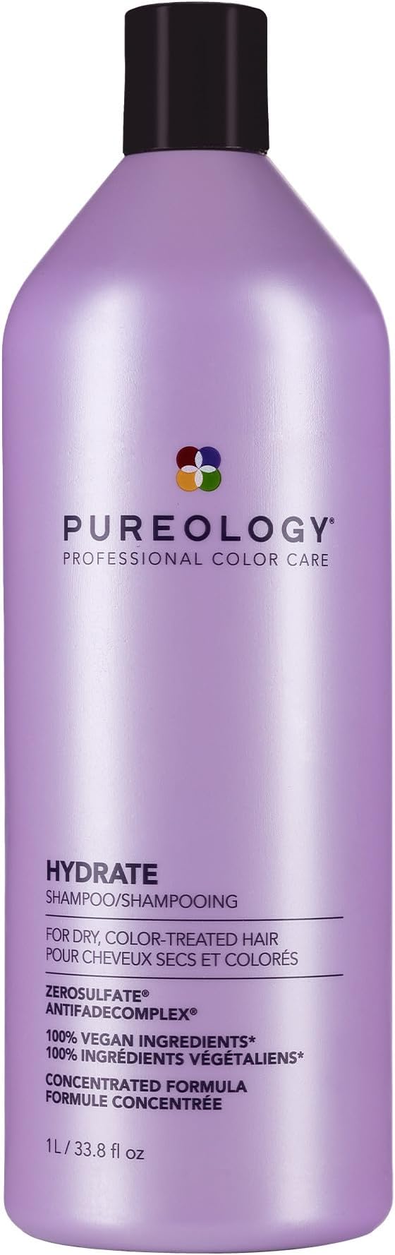 Pureology | Hydrate | Moisturising Shampoo and Conditioner Duo Set | For Medium to Thick Dry, Colour Treated Hair | Vegan |