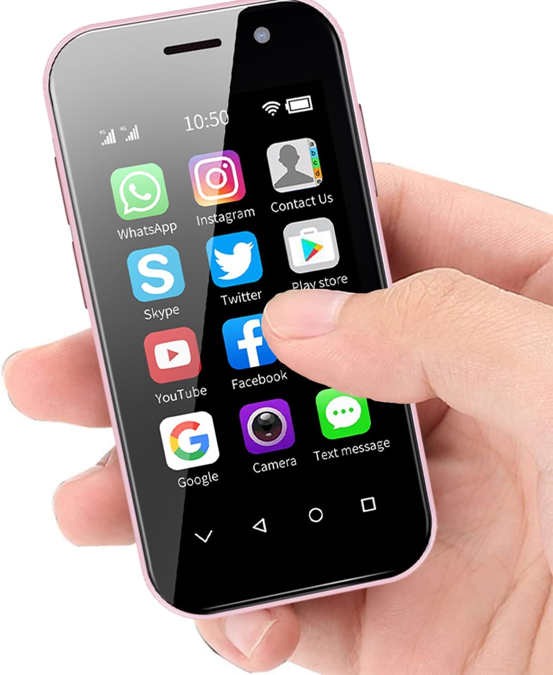 Longben Mini Smartphone Unlocked Cell Phone 3.0 Inch Android 4G Small Mobile Quad Core Small Phone Dual SIM (Black, 32, GB)