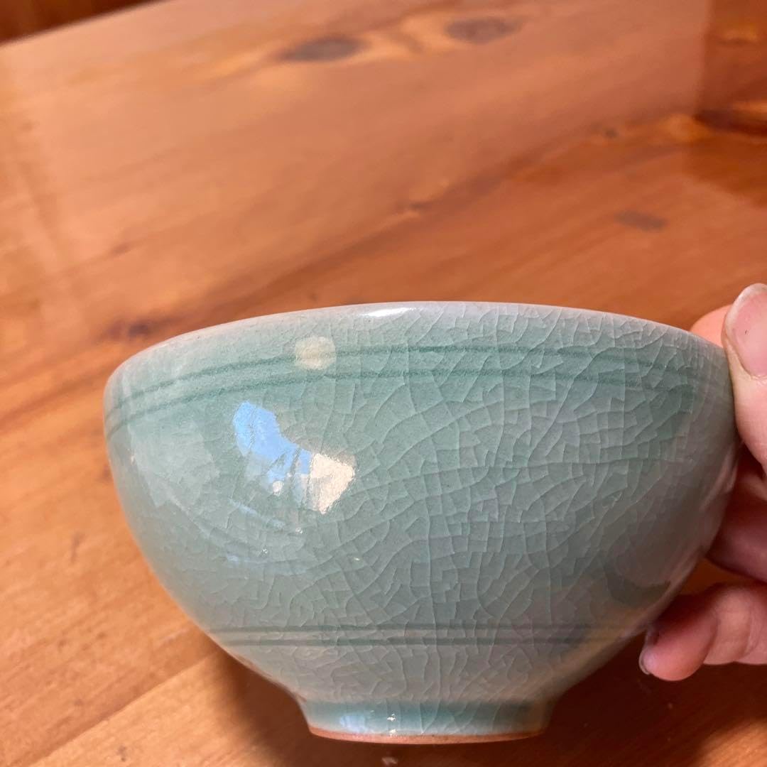 茶道具 松岩 高麗青磁茶碗 唐子図入り茶道具 松岩 高麗青磁茶碗 唐子図