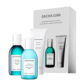 SACHAJUAN Volume & Texture Collection | 3-Piece Set with Shampoo, Conditioner & Styling Cream | Adds Volume, Strength & Shine | With Ocean Silk Technology & Vegetable Proteins | Paraben-Free